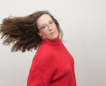 Photo: woman with hair flying